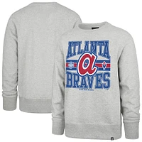 Sweat-shirt à capuche gris Atlanta Braves '47 pour homme avec lettres en tête