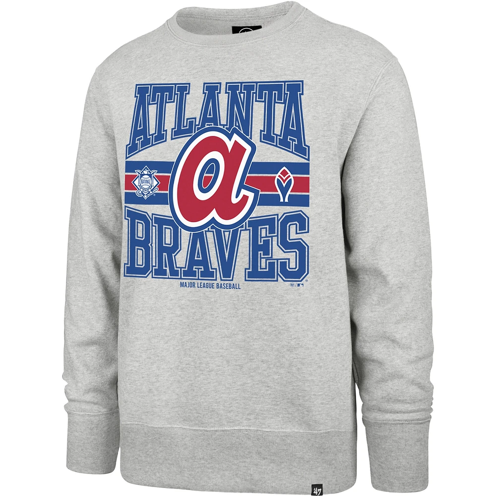 Sweat-shirt à capuche gris Atlanta Braves '47 pour homme avec lettres en tête