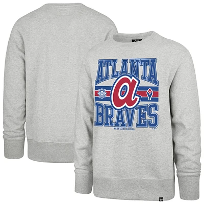 Sweat-shirt à capuche gris Atlanta Braves '47 pour homme avec lettres en tête