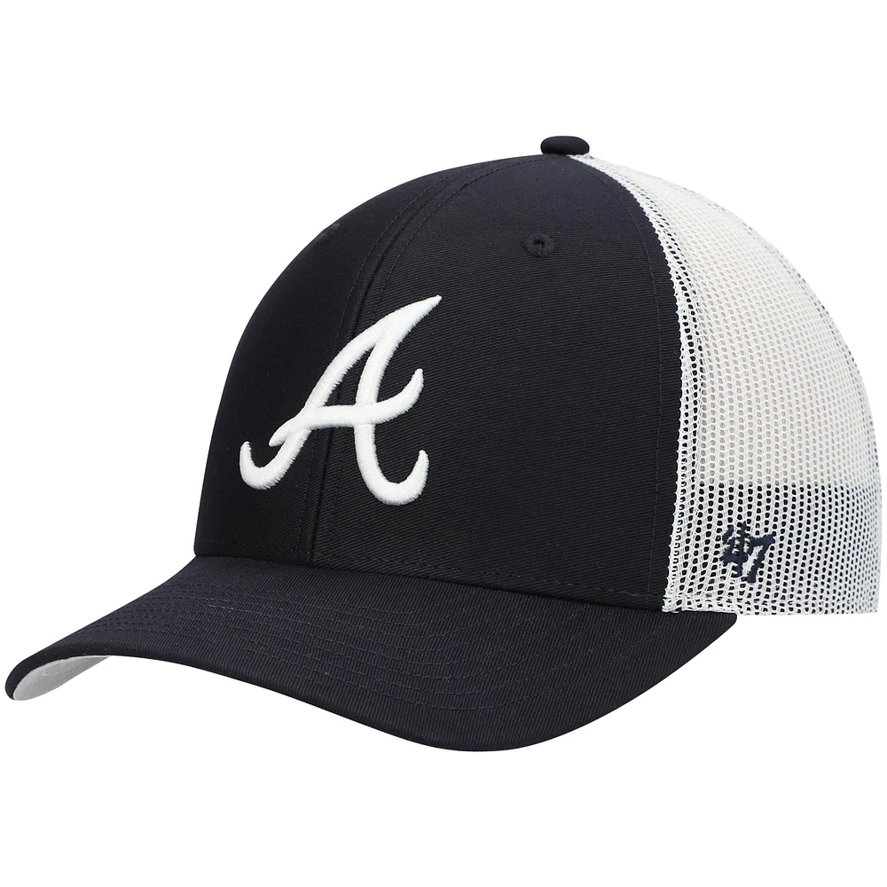 Casquette de camionneur à logo principal Atlanta Braves '47 bleu marine/blanc pour homme