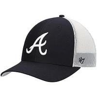 Men's '47 Navy/White Atlanta Braves Primary Logo Trucker Snapback Hat