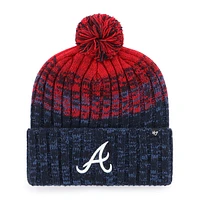 Bonnet en tricot à revers et pompon Atlanta Braves bleu marine '47 pour homme