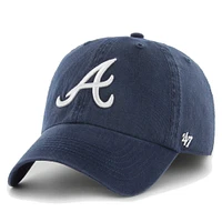 Men's '47 Navy Atlanta Braves Franchise Logo Fitted Hat