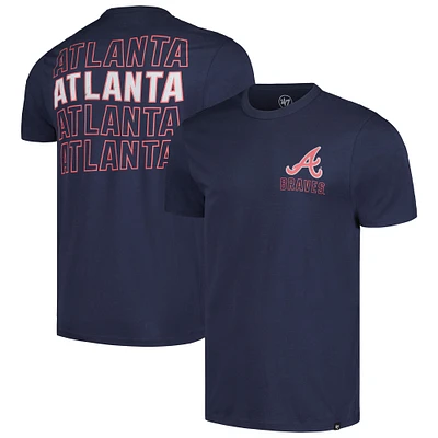 Men's '47 Navy Atlanta Braves Hang Back Franklin T-Shirt