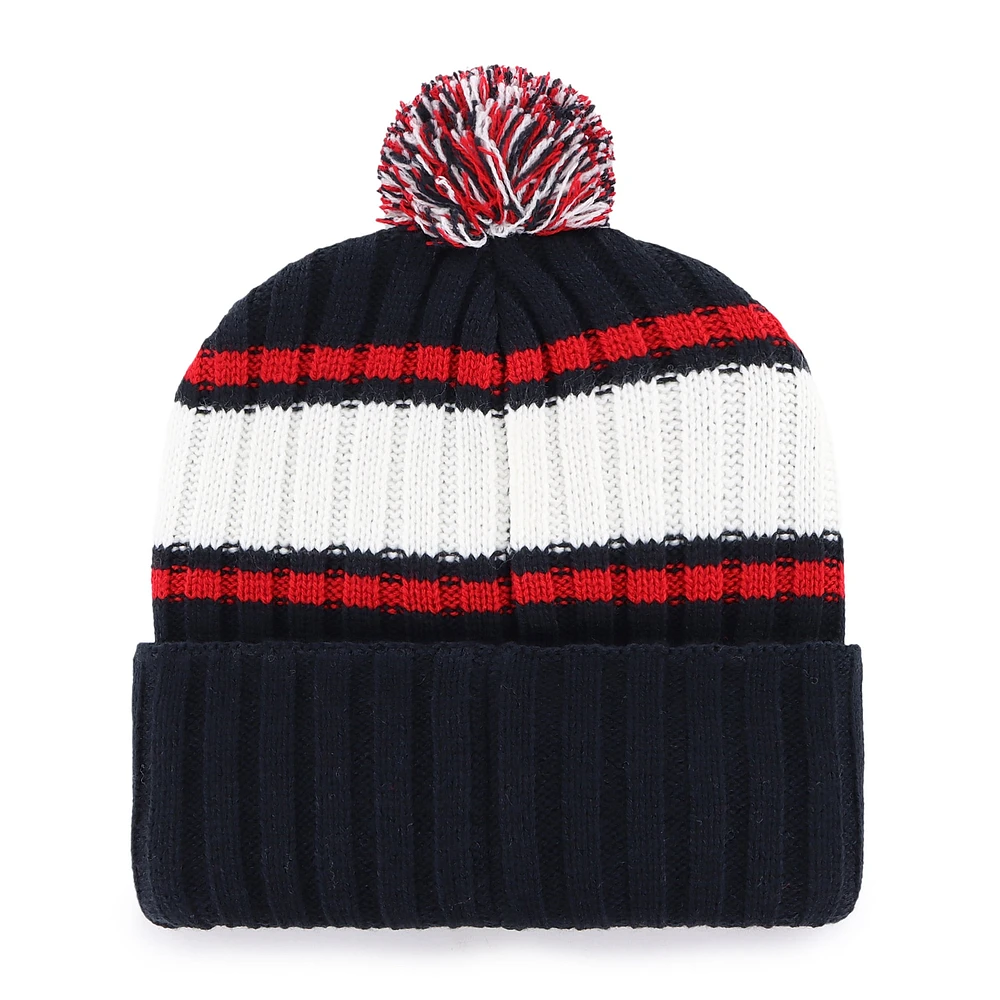 Men's '47  Navy Atlanta Braves Plateau Cuffed Knit Hat with Pom