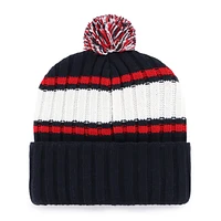 Bonnet en tricot à revers avec pompon Atlanta Braves bleu marine '47 pour homme