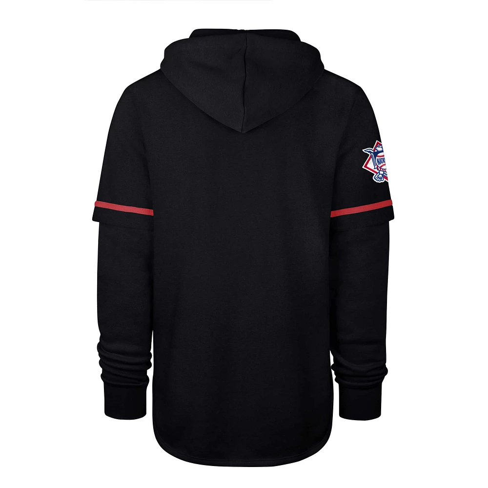 Men's '47 Navy Atlanta Braves Shortstop Pullover Hoodie