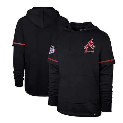 Men's '47 Navy Atlanta Braves Shortstop Pullover Hoodie
