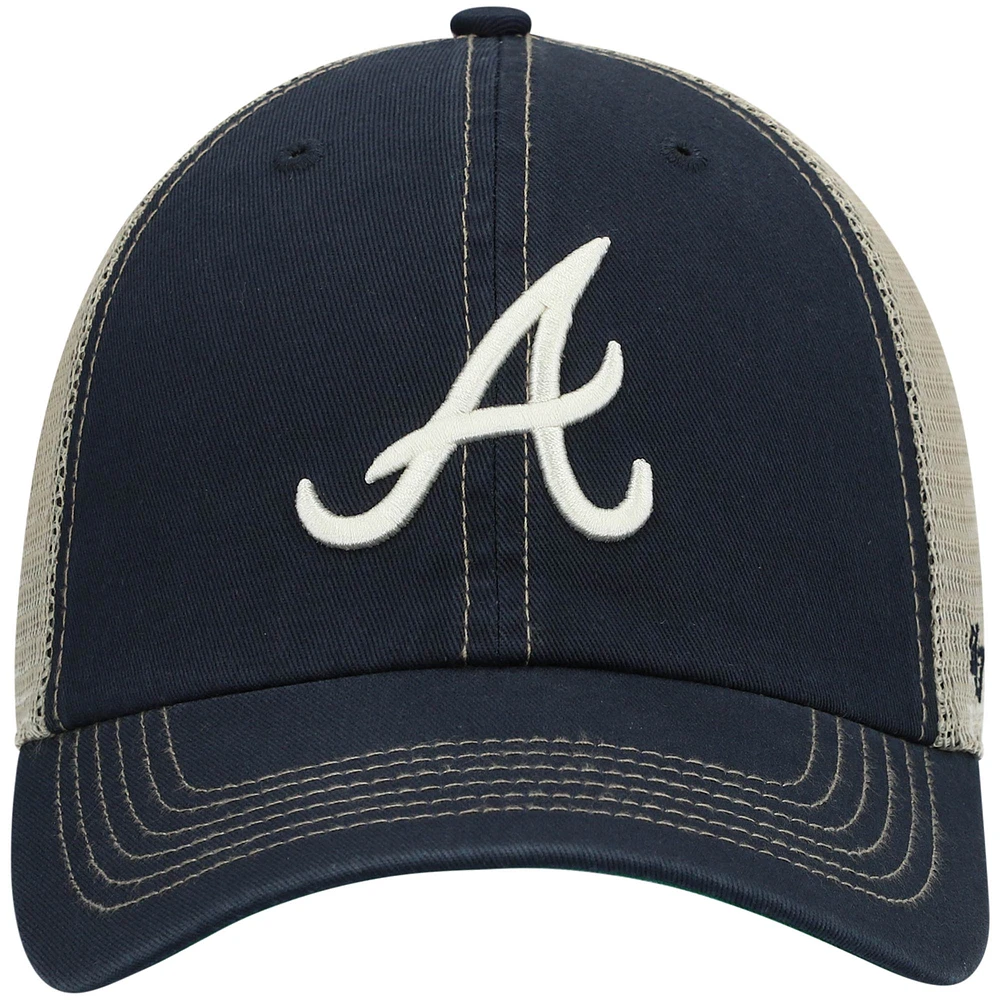 Casquette Snapback '47 Navy Atlanta Braves Trawler Clean Up Trucker pour homme