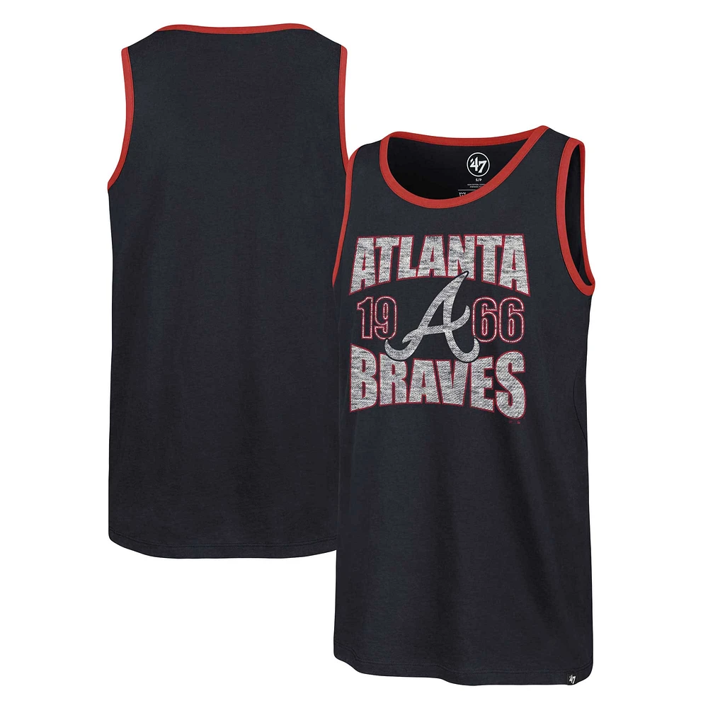 Men's '47 Navy Atlanta Braves Upload Franklin Tank Top