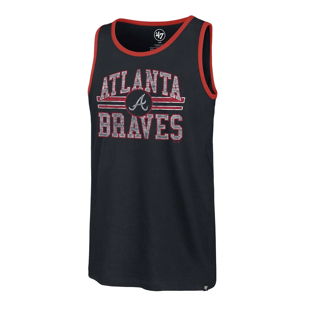 Men's '47 Navy Atlanta Braves Winger Franklin Tank Top