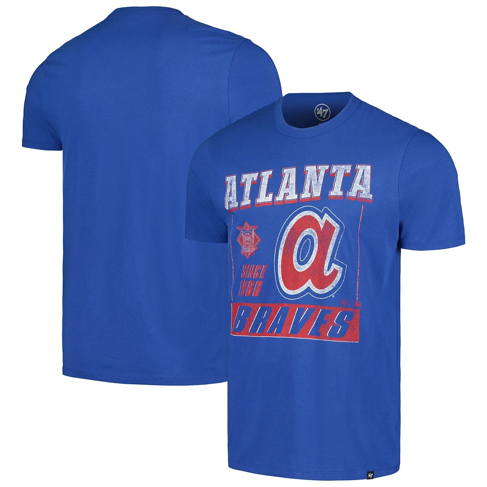 Men's '47 Royal Atlanta Braves Outlast Franklin T-Shirt