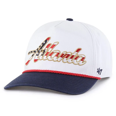 Casquette ajustable blanche patriotique des Braves d'Atlanta 1947 pour homme