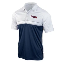 Men's Antigua Gray/Navy Atlanta Braves Answer Polo