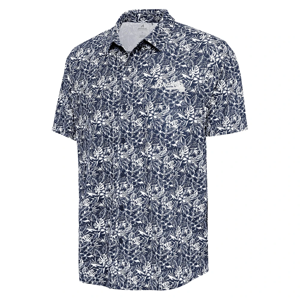 Men's Antigua Navy Atlanta Braves Resort Button-Up Shirt