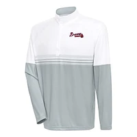 Pull-over zippé quart de tour Bender des Braves d'Atlanta pour homme, blanc/gris, Antigua
