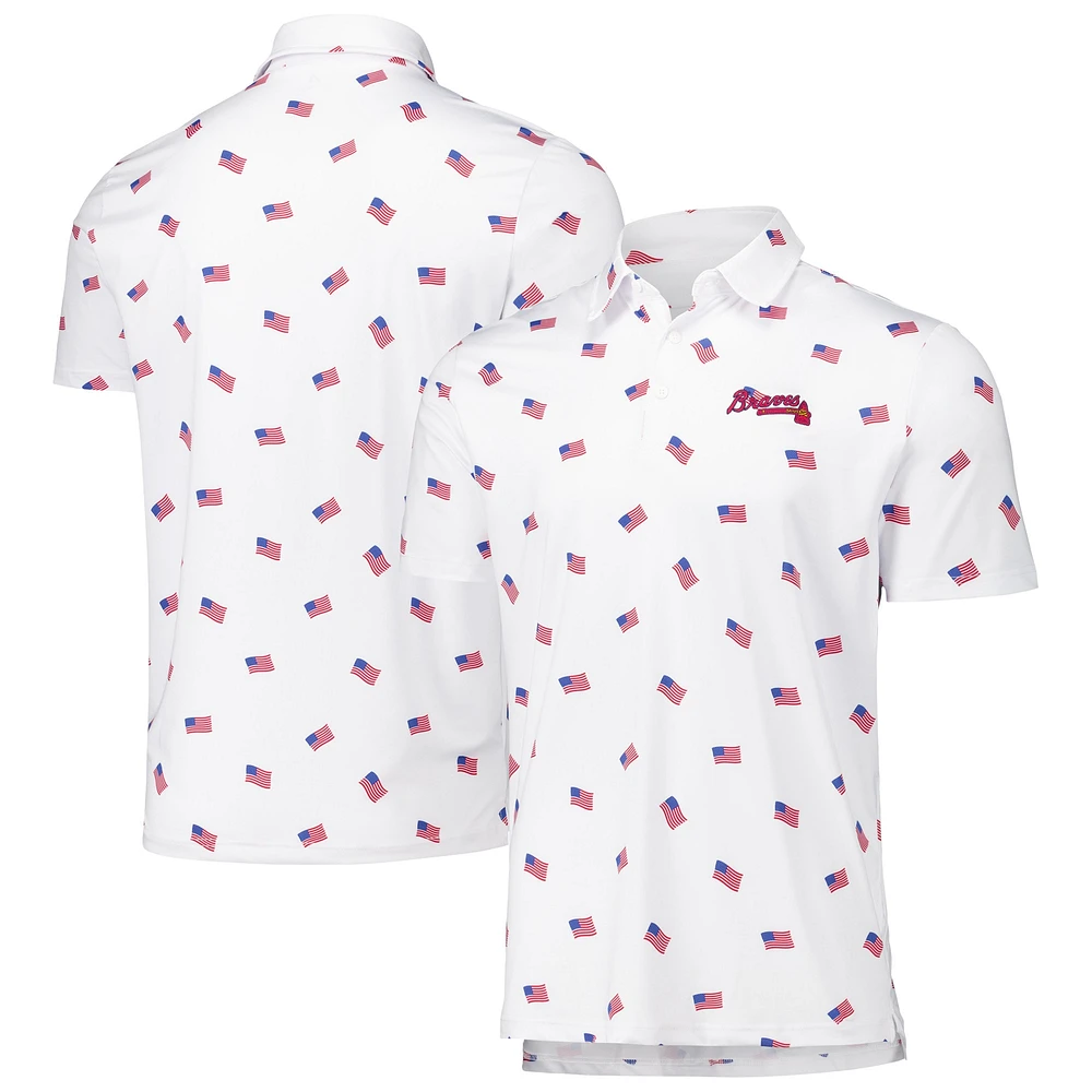 Polo Americana Antigua blanc des Braves d'Atlanta pour hommes