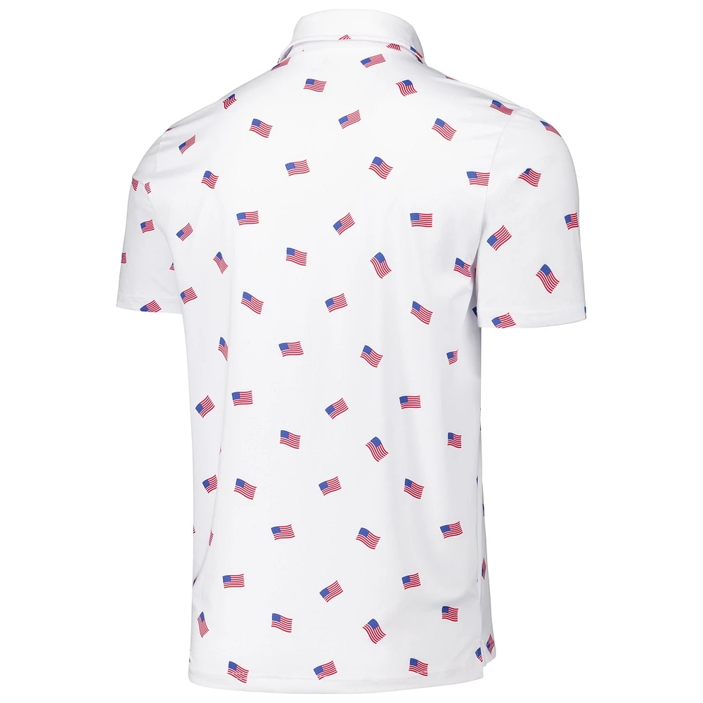 Polo Americana Antigua blanc des Braves d'Atlanta pour hommes