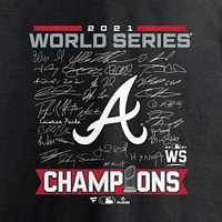 T-shirt noir pour homme avec la signature de l'équipe des champions Série mondiale 2021 Braves d'Atlanta