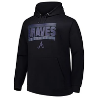 Sweat à capuche noir en polaire Atlanta Braves Stack pour homme