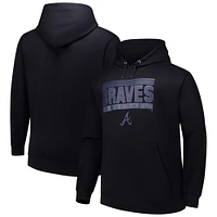 Sweat à capuche noir en polaire Atlanta Braves Stack pour homme