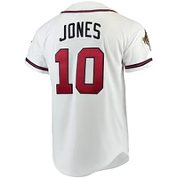 Maillot chipper jones mitchell & ness blanc Atlanta Braves authentique pour homme