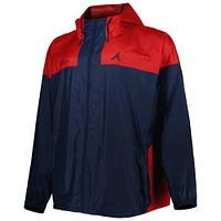 Men's Columbia Navy Atlanta Braves Flash Forward Challenger Omni-Shade Full-Zip Windbreaker