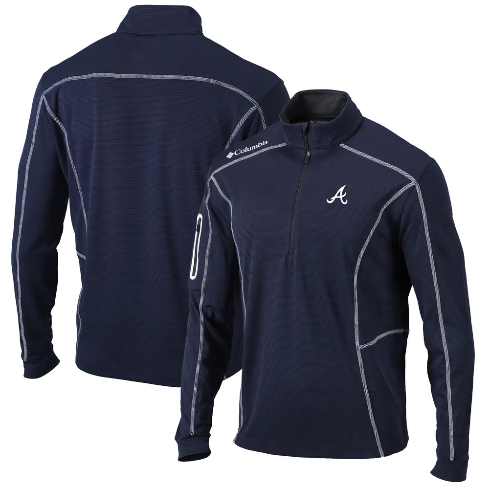 Lids Atlanta Braves Columbia Shotgun Omni-Wick Quarter-Zip Pullover Jacket  - Navy