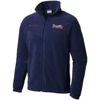 Men's Columbia Navy Atlanta Braves Steens Mountain Full-Zip Jacket