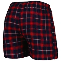 Boxer en flanelle Atlanta Braves Ledger Concepts Sport pour homme, bleu marine/rouge