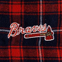 Boxer en flanelle Atlanta Braves Ledger Concepts Sport pour homme, bleu marine/rouge