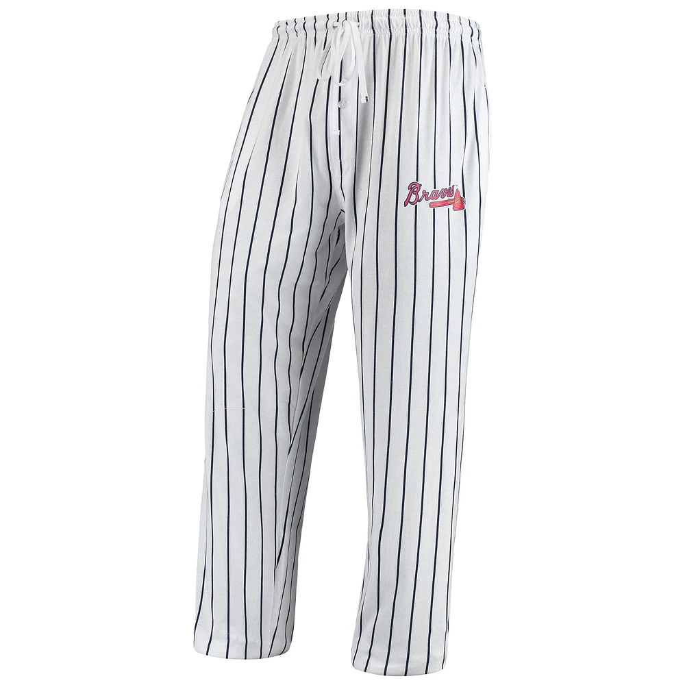 Pantalon de survêtement Atlanta Braves Vigor Concepts Sport pour homme, blanc/bleu marine