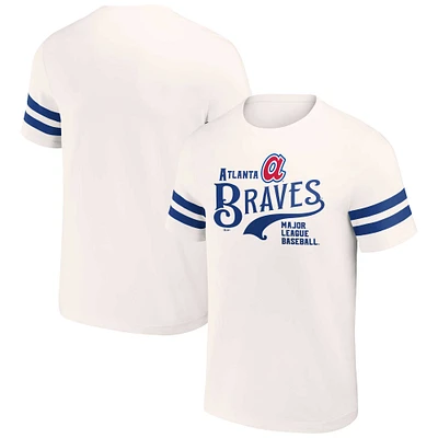 Collection Darius Rucker pour homme par Fanatics Cream Atlanta Braves Yarn Dye Vintage T-shirt