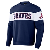 Men's Darius Rucker Collection by Fanatics Navy Atlanta Braves Stripe Pullover Sweatshirt