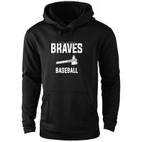 Men's Dunbrooke Black Atlanta Braves Champion Pullover Hoodie