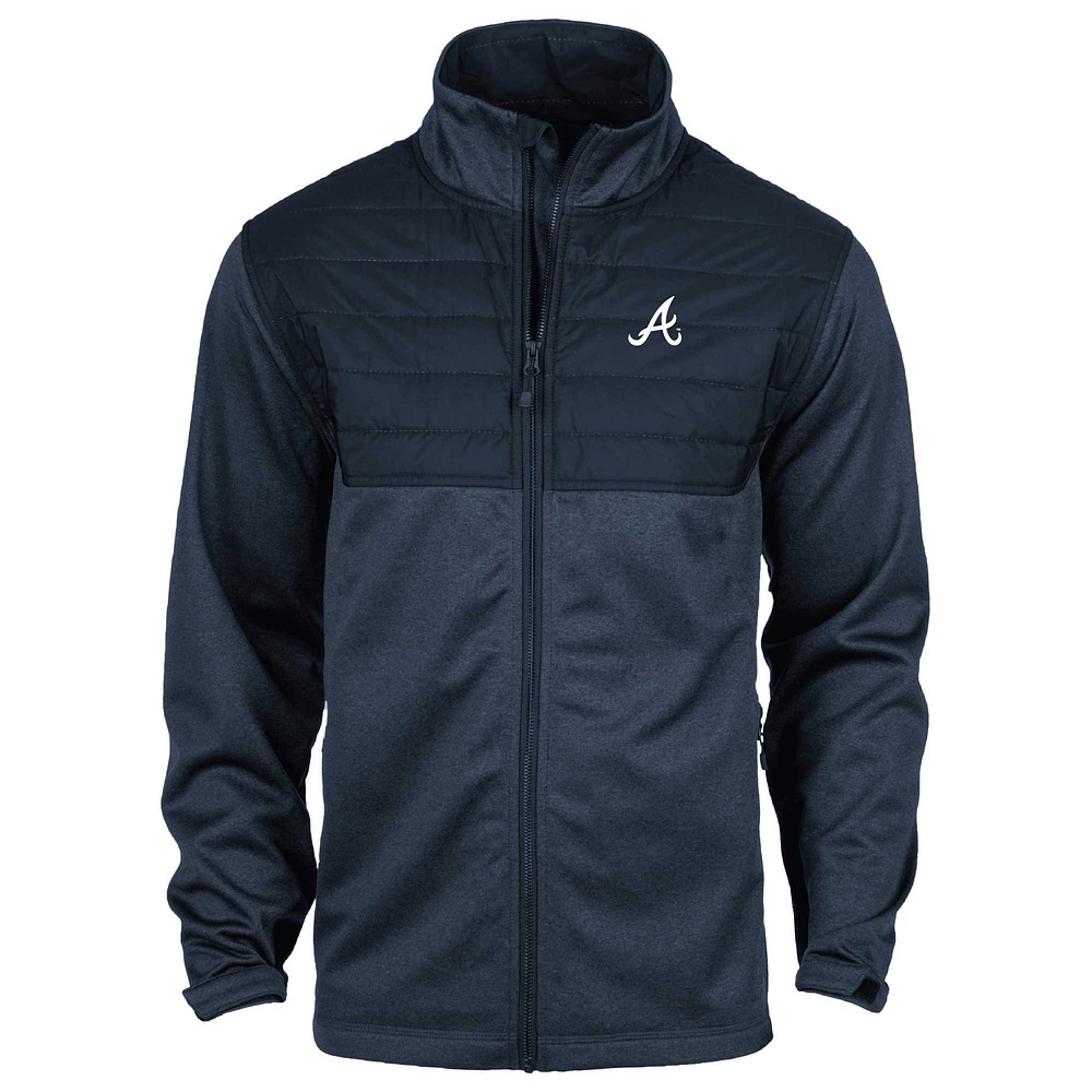 Men's Dunbrooke  Heather Navy Atlanta Braves Explorer Full-Zip Jacket