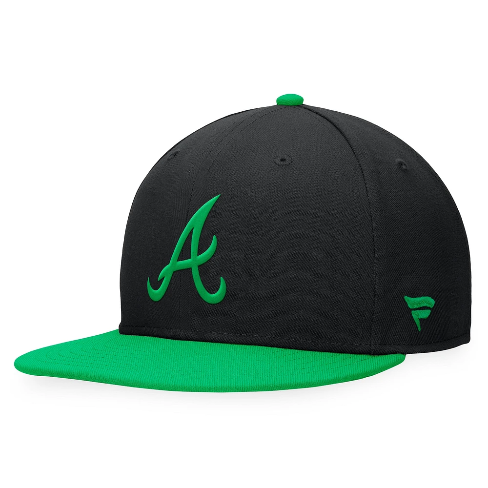 Men's Fanatics Black/Kelly Green Atlanta Braves Lucky Snapback Hat