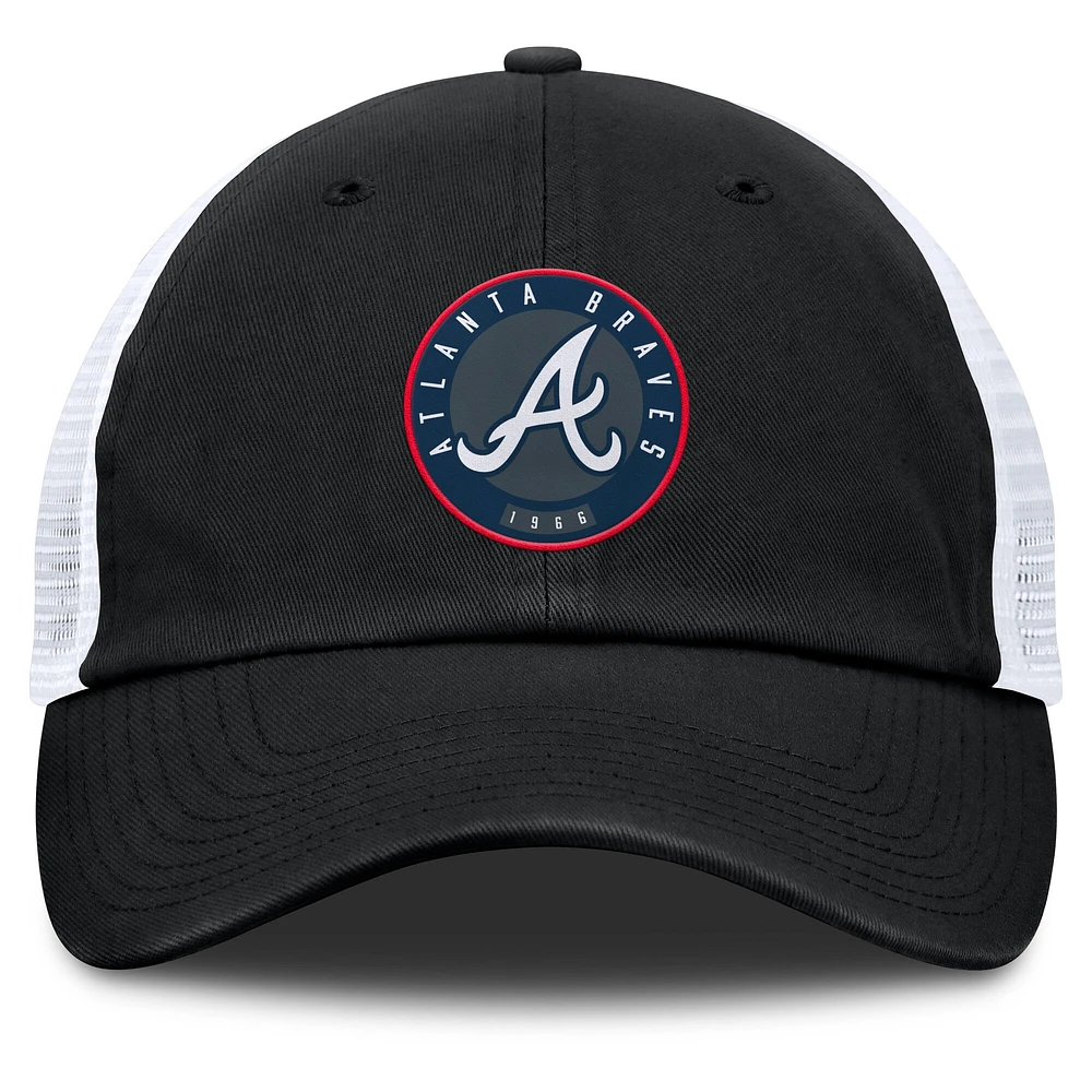 Casquette ajustable Averies des Braves d'Atlanta Fanatics pour hommes, noire et blanche