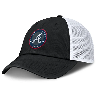 Casquette ajustable Averies des Braves d'Atlanta Fanatics pour hommes, noire et blanche