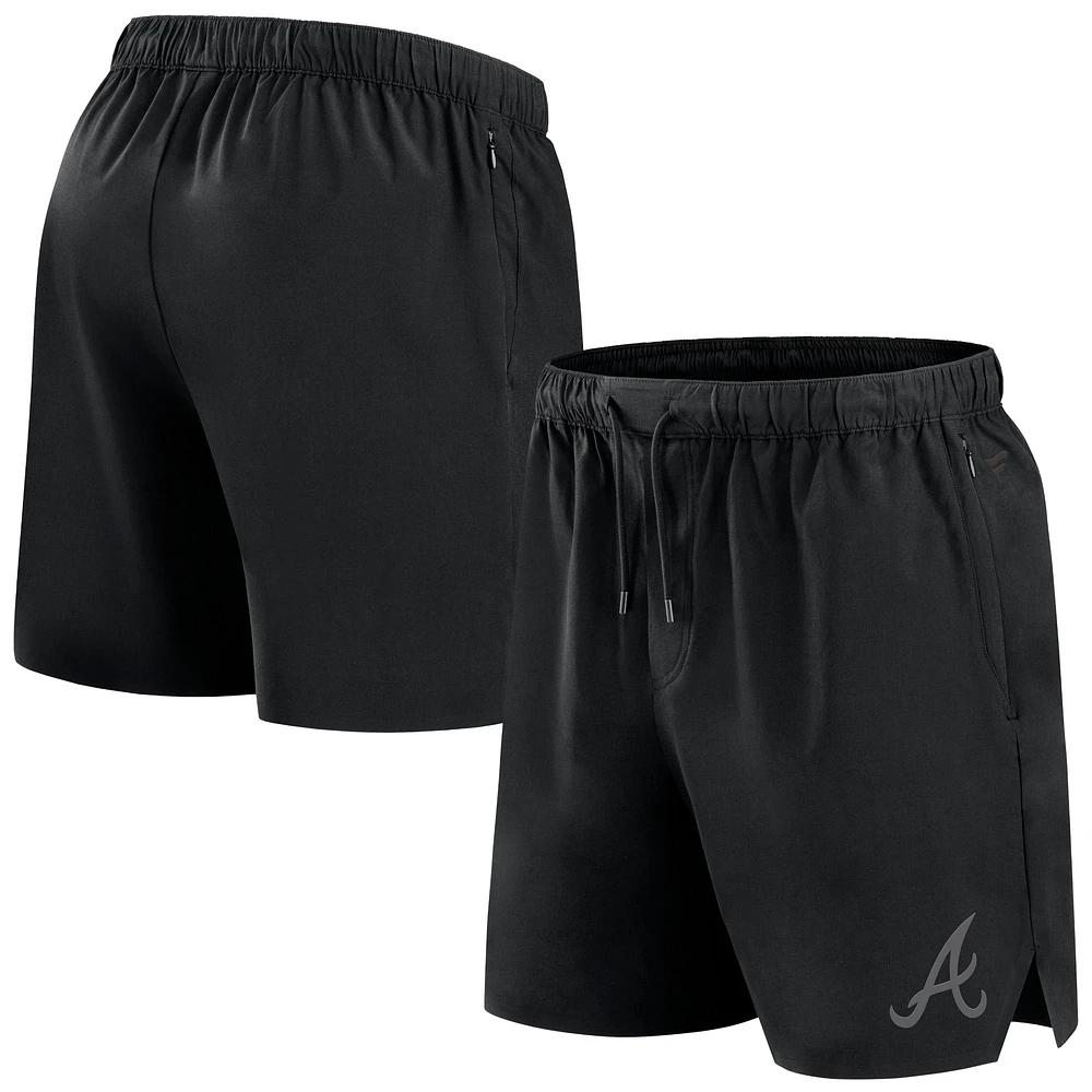 Short tissé noir Atlanta Braves Front Office Fanatics pour hommes