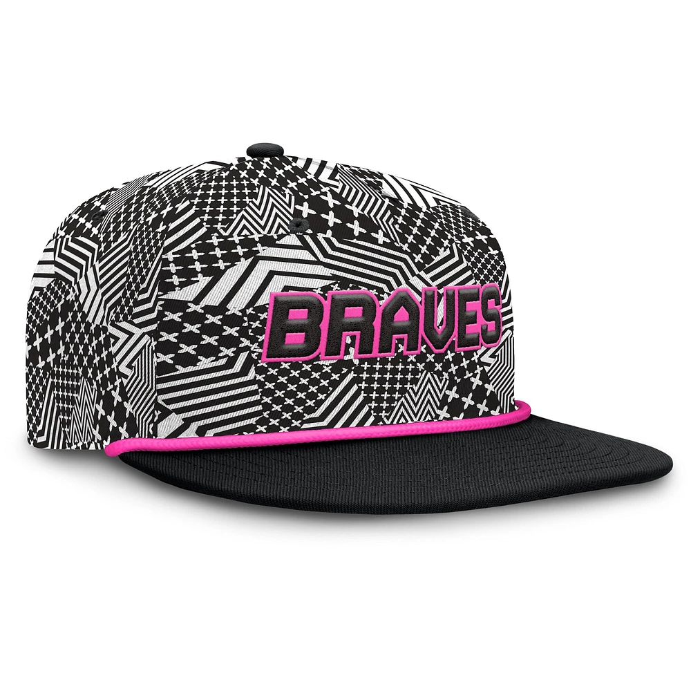 Men's Fanatics Black Atlanta Braves Let's Glow Moon Shot Snapback Hat