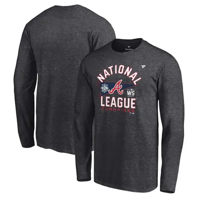 Men's Fanatics Branded Heathered Gray Atlanta Braves 2021 World Series Champions Locker Room Long Sleeve T-Shirt