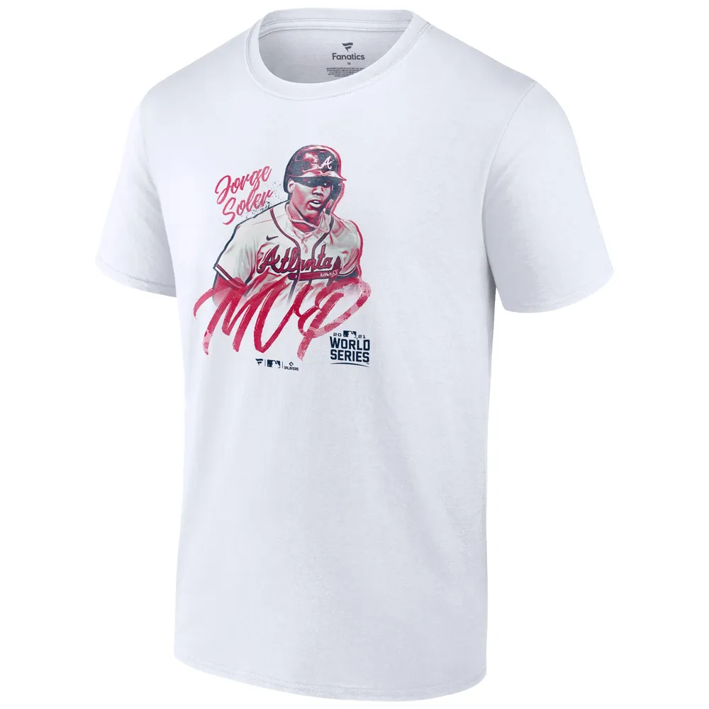 Fanatics Branded Men's Fanatics Branded Jorge Soler White Atlanta Braves  2021 World Series Champions MVP T-Shirt