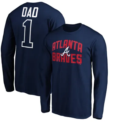 Atlanta Braves Fanatics Branded Father's Day #1 Dad Long Sleeve T-Shirt - Navy