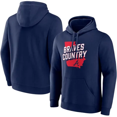 Atlanta Braves Fanatics Branded Hometown Collection Team Fitted Pullover Hoodie - Navy
