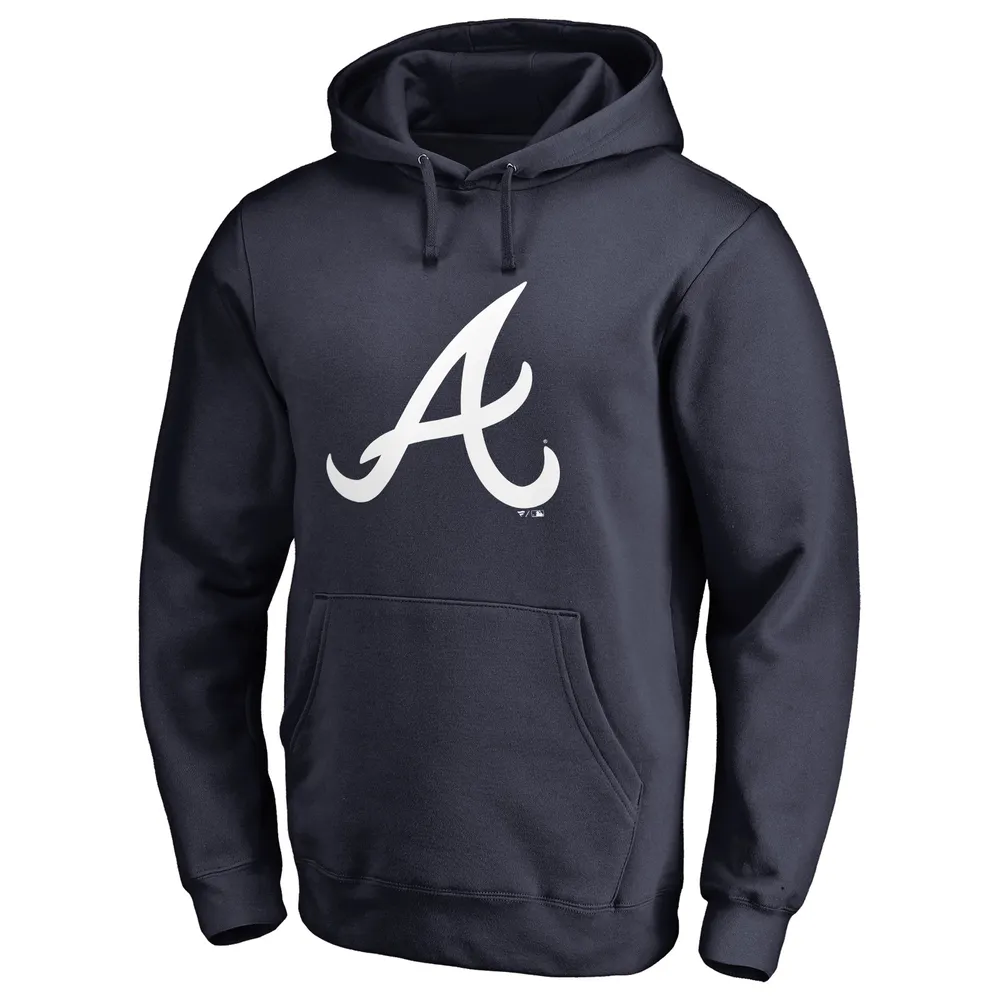 Lids Atlanta Braves Fanatics Branded Official Logo Fitted Pullover Hoodie -  Navy