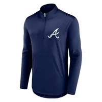 Men's Fanatics Branded Navy Atlanta Braves Tough Minded Quarter-Zip Jacket