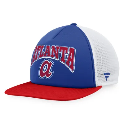 Atlanta Braves Fanatics Branded Heritage Foam Front Trucker Snapback Hat - Royal/Red