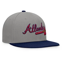 Men's Fanatics Gray/Navy Atlanta Braves Clubhouse Dugout Fitted Hat