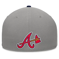 Men's Fanatics Gray/Navy Atlanta Braves Clubhouse Dugout Fitted Hat